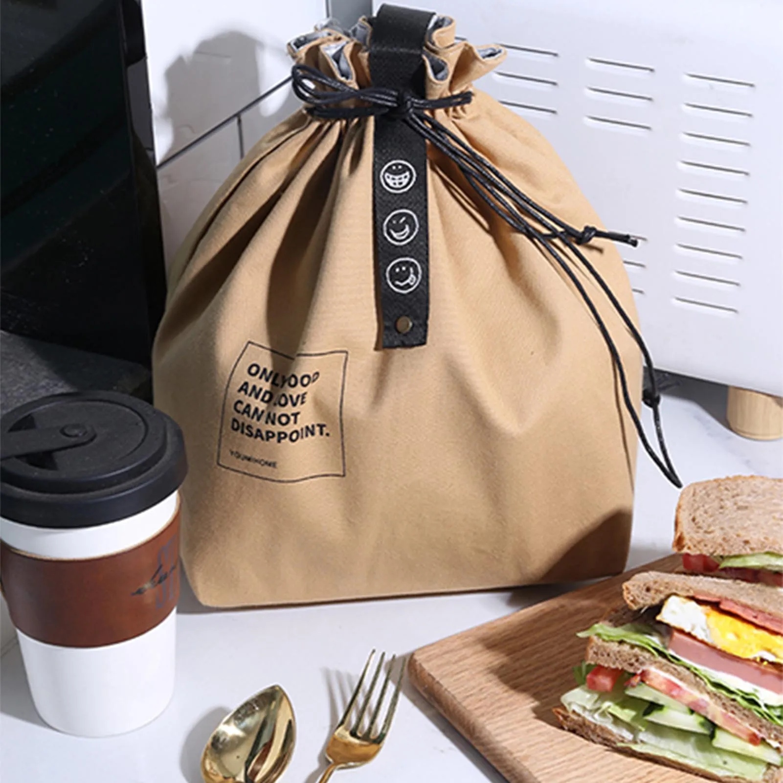 

Insulated Lunch Bags Insulated Tote Bags With Drawstring Leak-Proof Insulated Bags Portable Lunch Tote For Picnic Office School