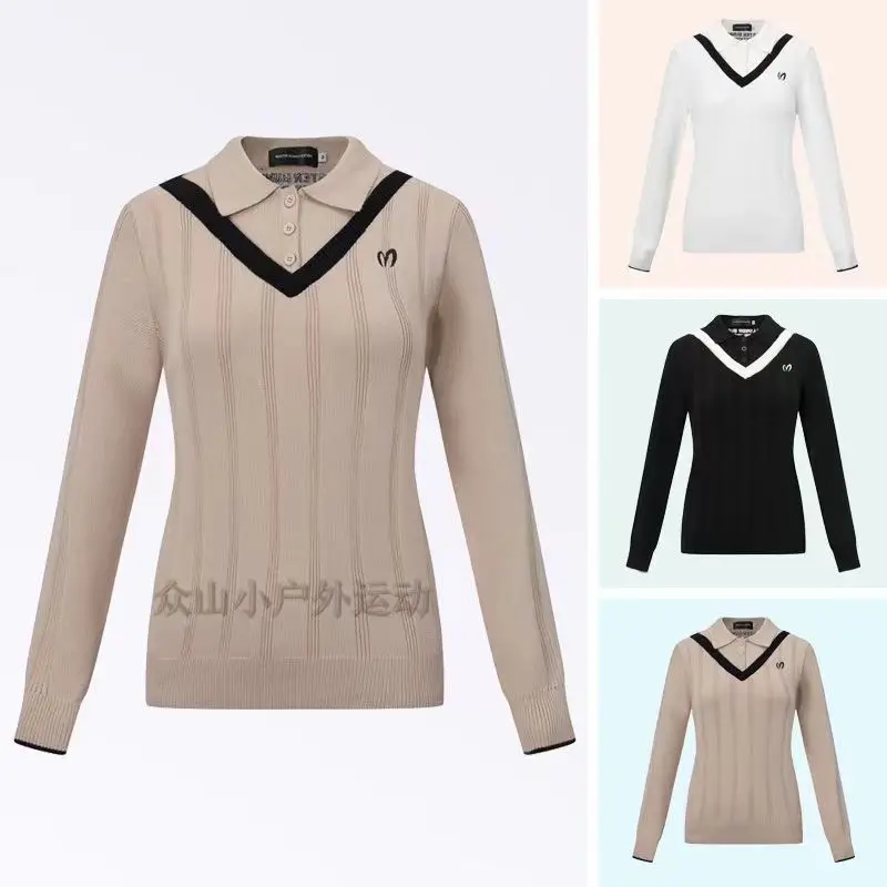 

2023 Autumn/Winter Golf Women's Clothing New Knitwear Outdoor Warm Sweater Golf Long Sleeve Knitted Top