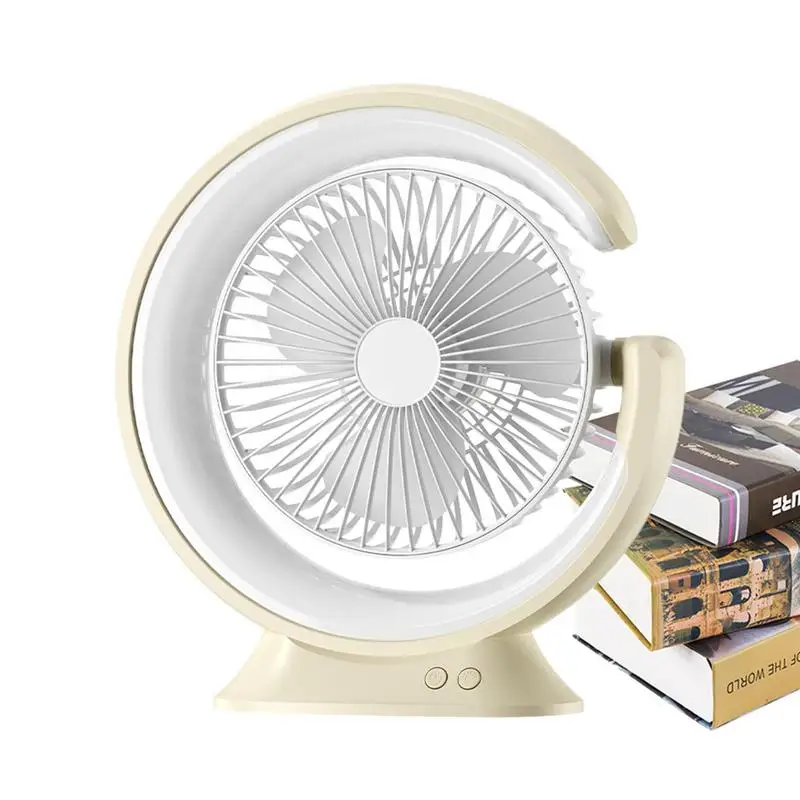 

Table Fan Small Portable Cooling Desk Fan With 3 Lighting Modes Quiet Operation 3 Speeds Strong Wind Adjustment Mini Fan For Rv