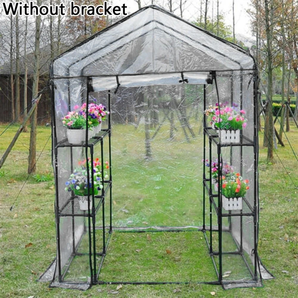 

PVC Warm Garden Tier Mini Household Plant Greenhouse Cover Waterproof Anti-UV Protect Garden Plants Flower (Only Cover Bracket)