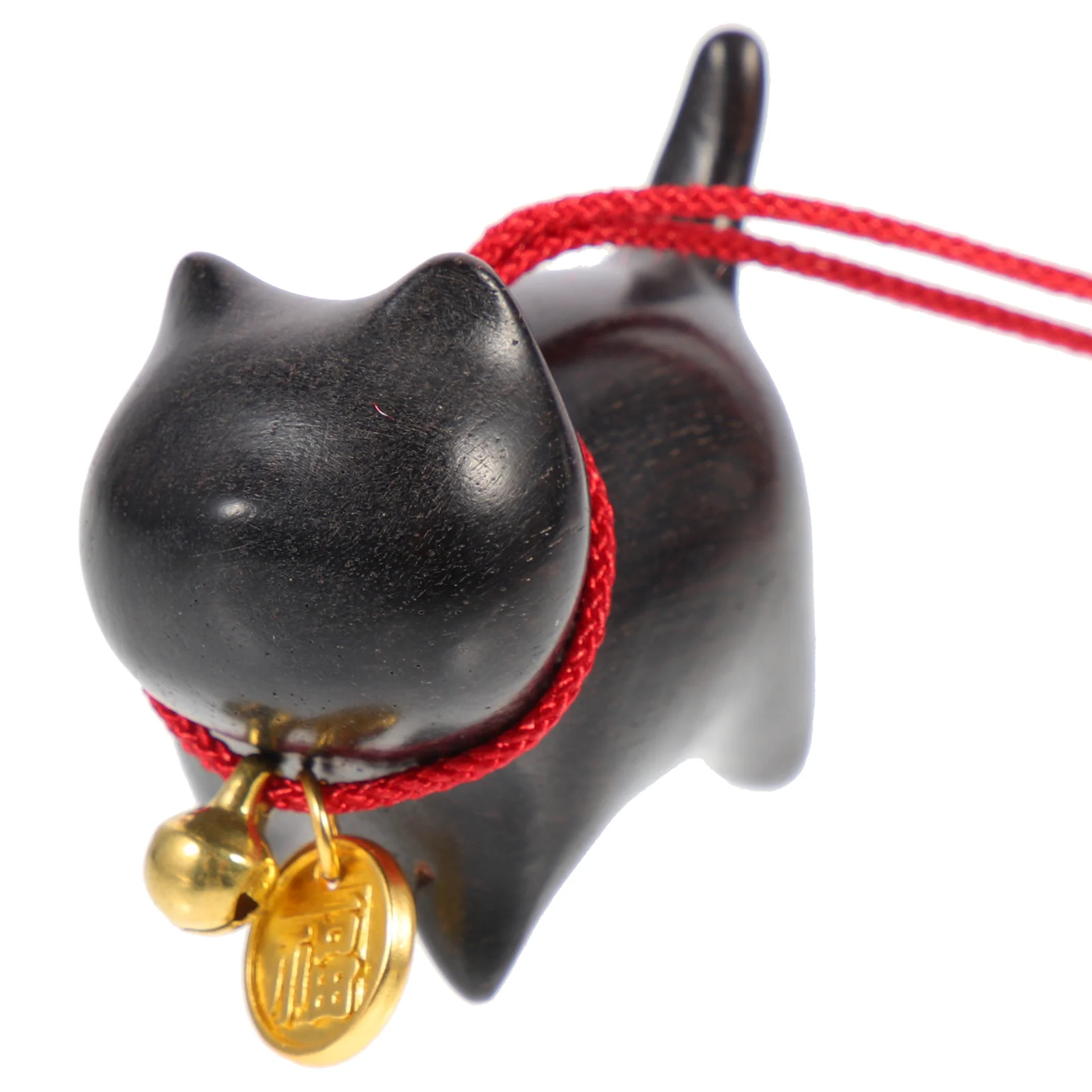 

Car Mirror Hanging Accessories Wooden Cat Pendant Terrarium Container Animal Shape Statue