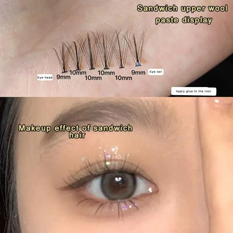 Новые Накладные ресницы рыбий хвост натуральные с толстой завивкой требуют клея