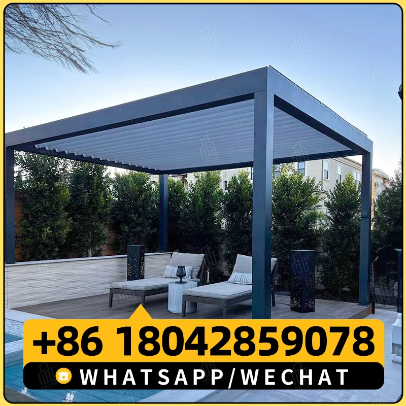 YASN 3x6M Высококачественная уличная пергола затемняющая моторизованная молния