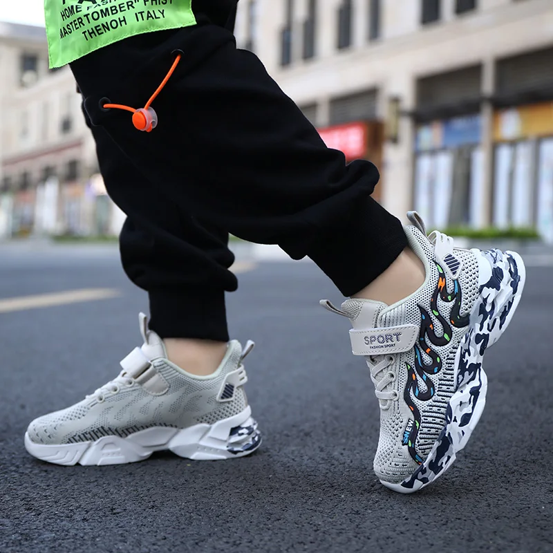 Children's Casual Sneaker Free Shipping New Promotiom Mesh Lace Up Breathable Anti-skid Kid Shoes for Boy Jogging Sport Shoes