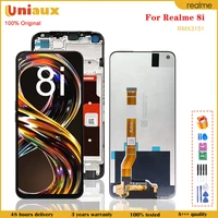 6 6 original for oppo realme 8i rmx3151 lcd display touch screen with frame panel digitizer assembly for realme 8i lcd uniaux