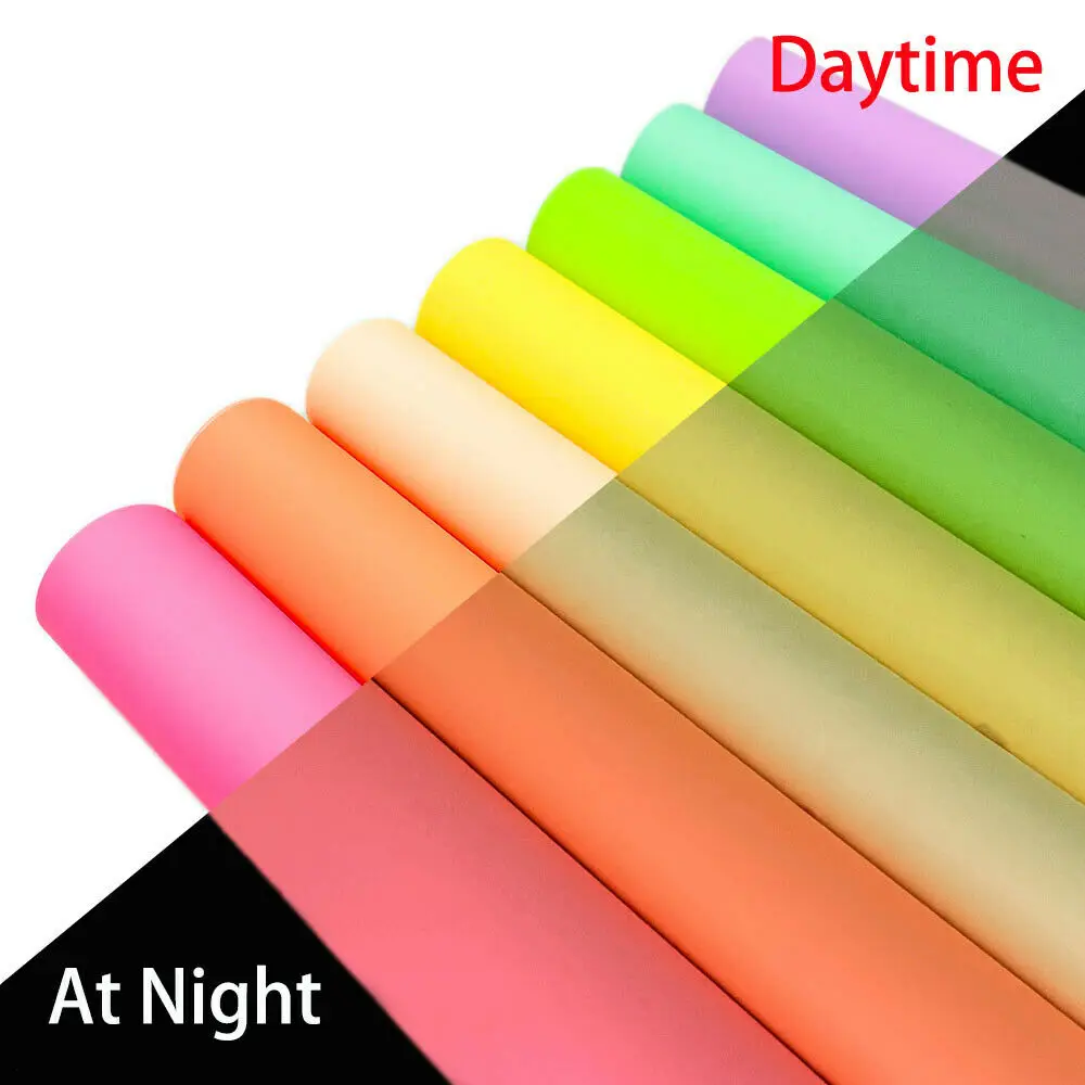 

Adhesive Vinyl Glow in Dark Removable Vinyl 12"x 10" Luminous Fluorescent Vinyl Sticker for Cricut DIY Projects for Mugs Designs