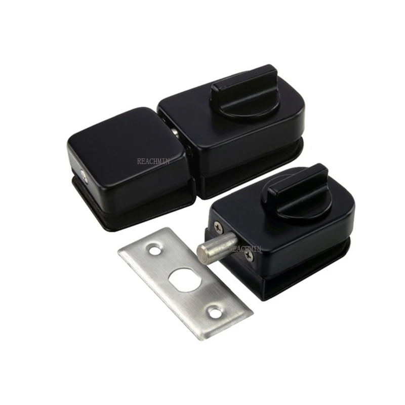 Матовые черные стеклянные входные ворота дверные защелки 10-12 мм Фиксатор