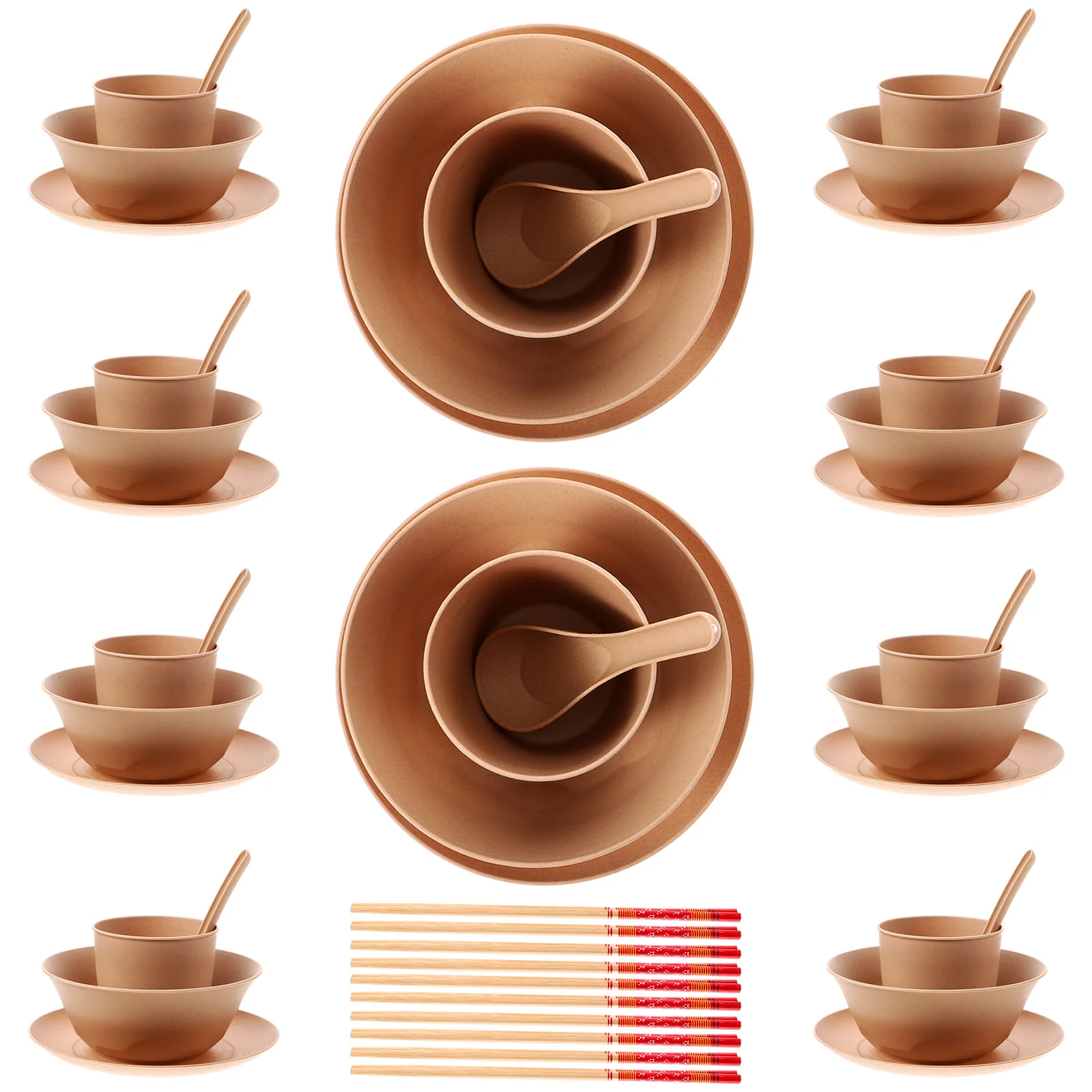 

10 комплектов домашних обеденных тарелок, бумажные чашки для риса, посуда