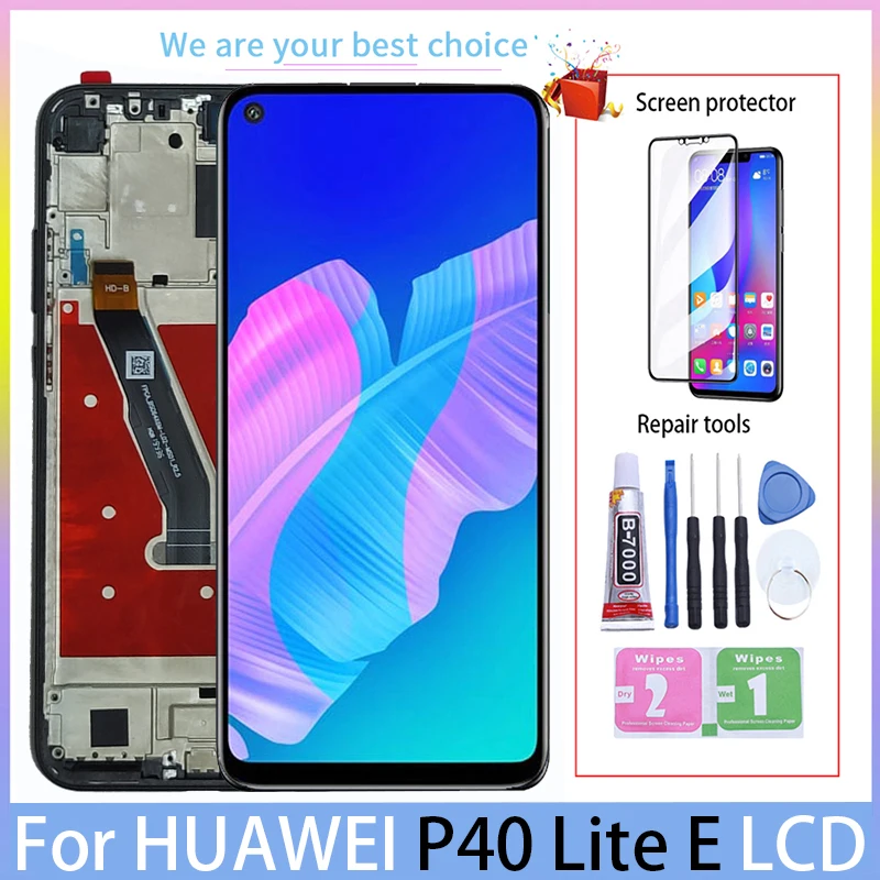 Оригинальный ЖК-дисплей для Huawei P40 Lite E с рамкой моделей сенсорных экранов художественная панель L28 L29 L29N дигитайзер Запасные части