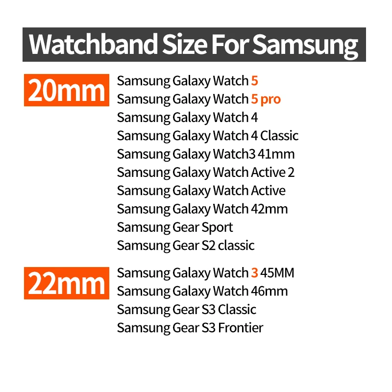 Ремешок для наручных часов классический браслет Samsung Galaxy Watch 5 pro Active 2 20 22 мм 4 40 44 S2