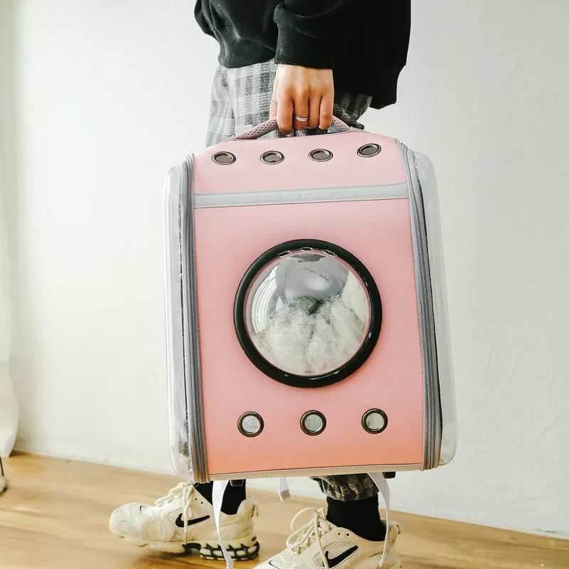 

Pet Cat Carrier Backpack Breathable Cat Travel Outdoor Shoulder Bag for Small Dog Cats Space Capsule Portable Packaging Carrying