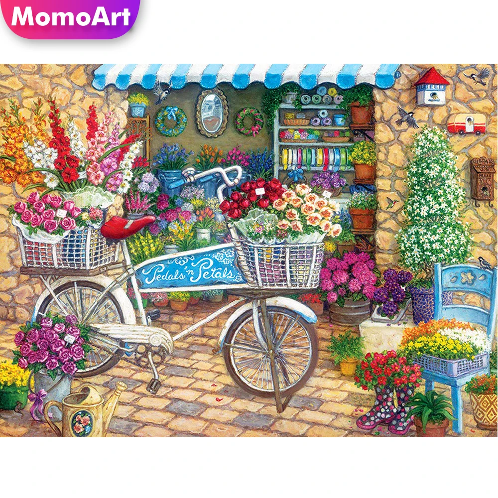 

Набор для вышивки крестиком MomoArt, 5D алмазная живопись, велосипед, цветок, алмазная вышивка, пейзаж, мозаика, искусство ручной работы, хобби, н...