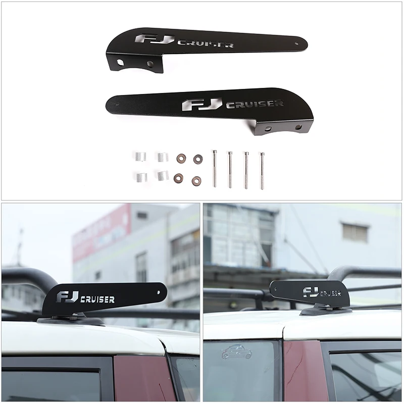 

For Toyota Fj Cruiser 2007 -2021 15 .5 Inch Metal Light Bar Roof Rack Top Mounts Windshield Curved Lamp Bracket Car Accessories