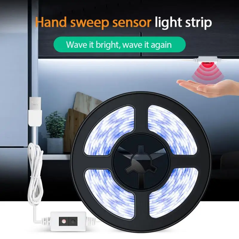 

LED Hand Sweep Smart Sensing Light Belt Stepless Dimming USB Hand Scanning Induction Lamp Strip With 2835 Waterproof Light 5V