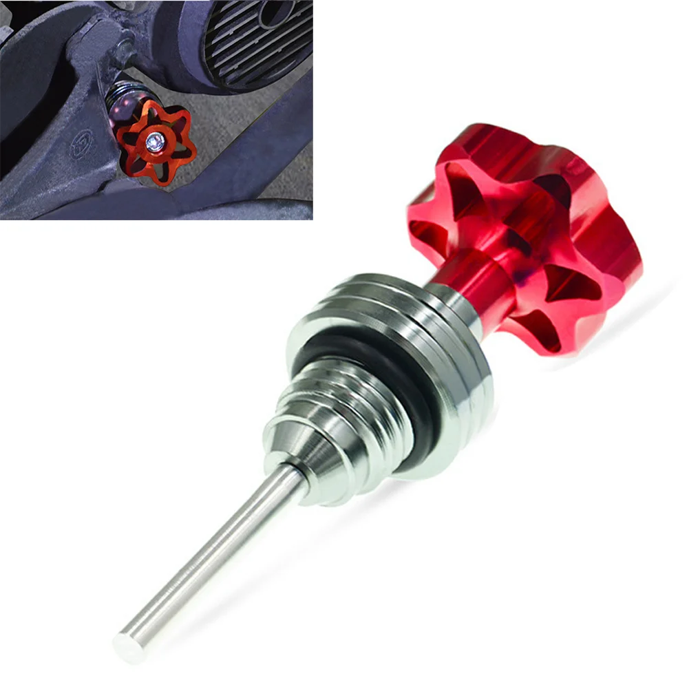 

1 PCS Motorcycle Engine Red Scooter Motorcycle Silver Parts Black CNC Machined Dipstick Cap Plug Engine Crankcase Engine Oil