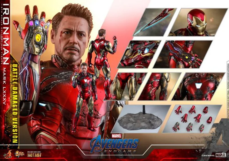 

Original Hottoys HT MMS-543D33 1/6 Scale Avengers: Endgame Iron Man MK85 Battle Damaged Marvel Anime Action Figures Model Toys