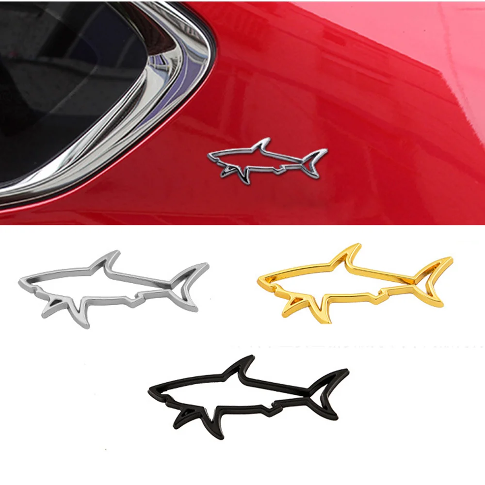 Universal Metal Car Styling Sticker Hollow Fish Shark Emblem Badge Decals Automobiles Motorcycle Computer Fuel Cap Accessories