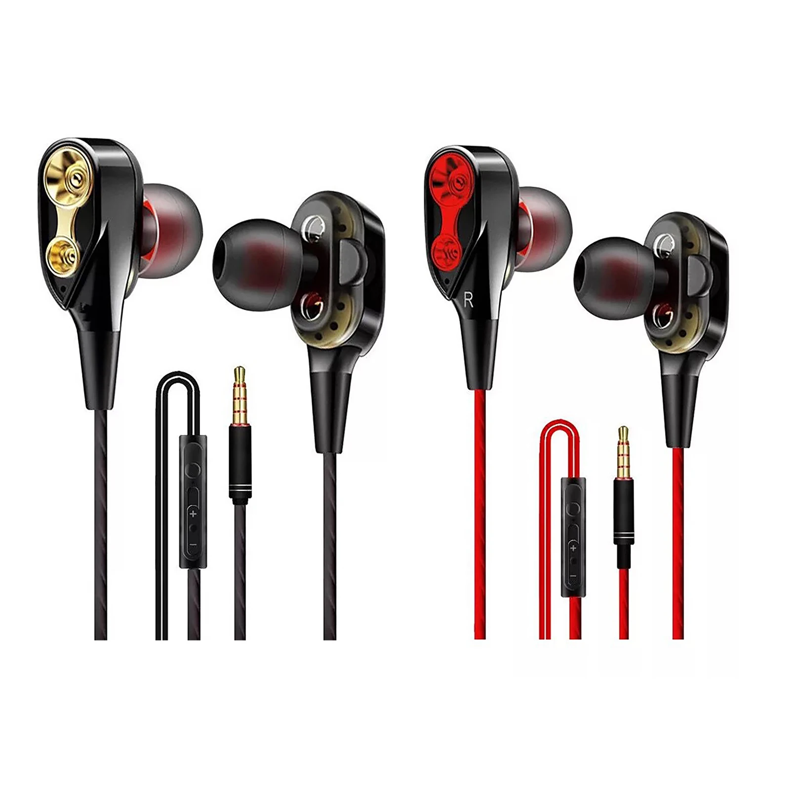 

3.5mm Wired Earbuds Earphones Stereo HiFi Sound Headphones for Isolating Built-in Microphone with Microphone PC