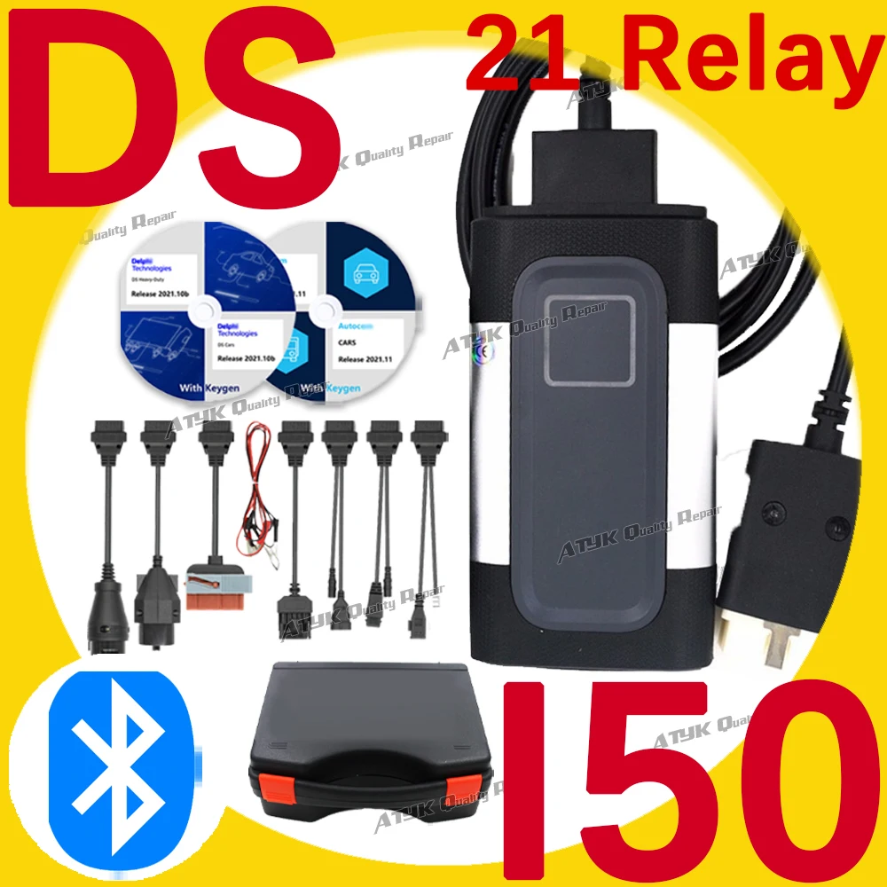 Одиночный чип DS-150E Real 9241A Bluetooth Autoco-m delph-i 2021 программное обеспечение с