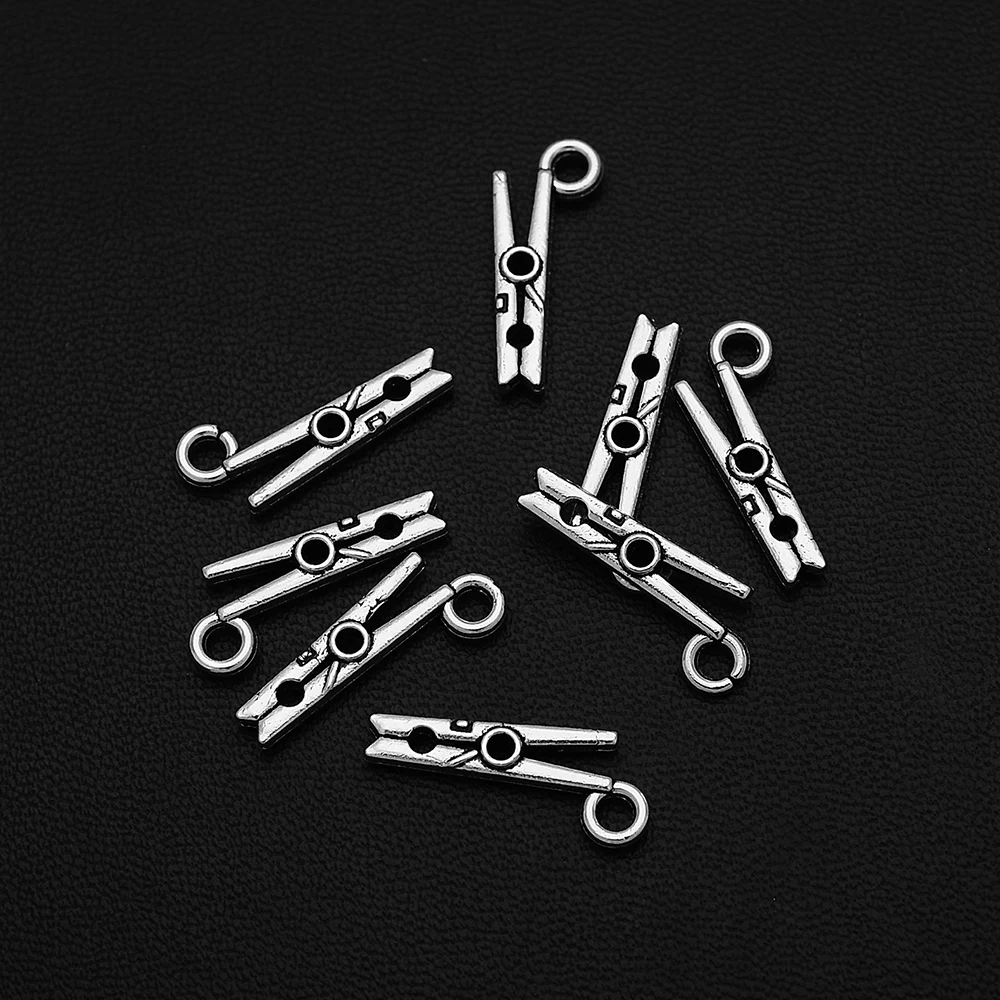 

30 шт./партия, посеребренные зажимы 8x19 мм