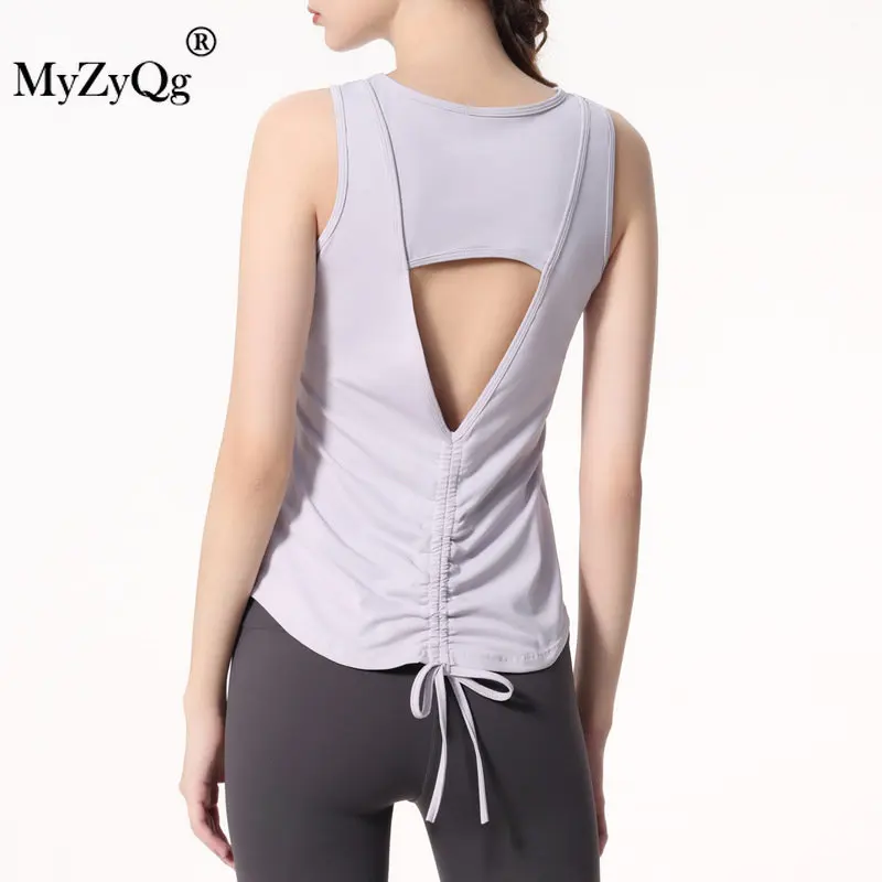 MyZyQg летние спортивные майки, женские красивые Сексуальные облегающие майки с завязками на спине для тренировок, бега, фитнеса, без рукавов, жилет для йоги MyZyQg летние спортивные майки, женские красивые Сексуальные облегающие майки с завязками на спине для тренировок, бега, фитнеса, без рукавов, жилет для йоги