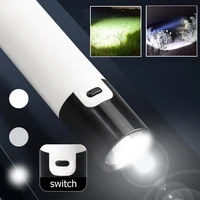 portable mini led flashlight usb smart charging power bank emergency torch lamp for outdoor camping hiking fishing 2022 new