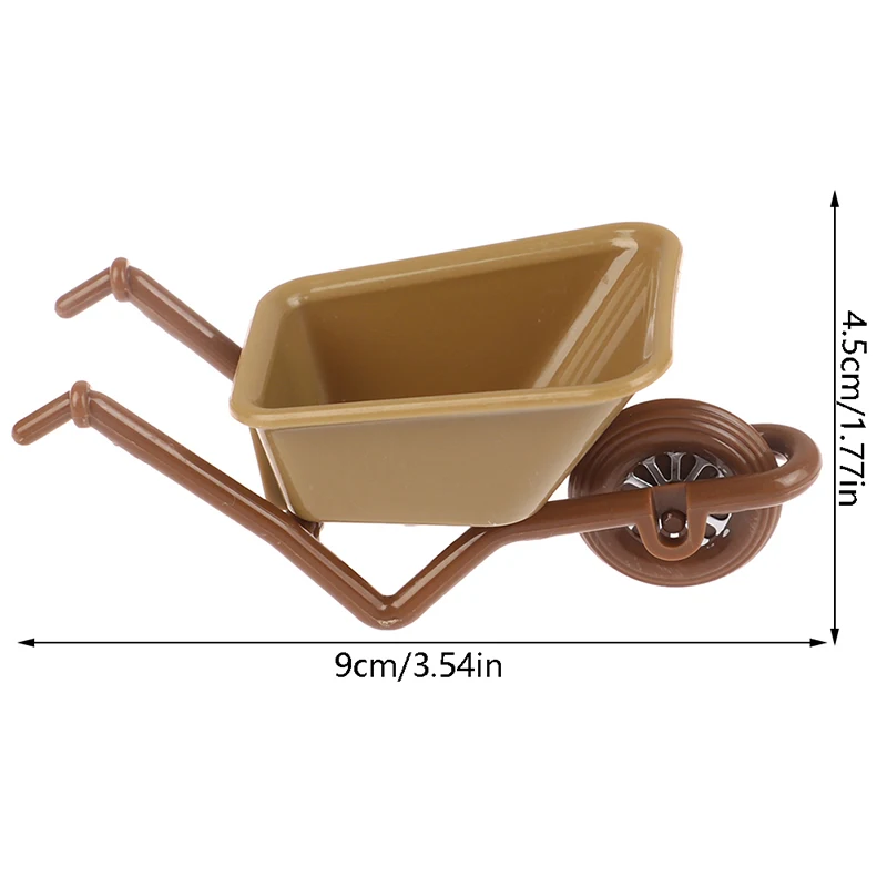 

1pc 1:12 Dollhouse Simulation Cart Models Barrows Pulling Cart Dollhouse Garden Furniture Micro Landscape Kids Pretend Toys