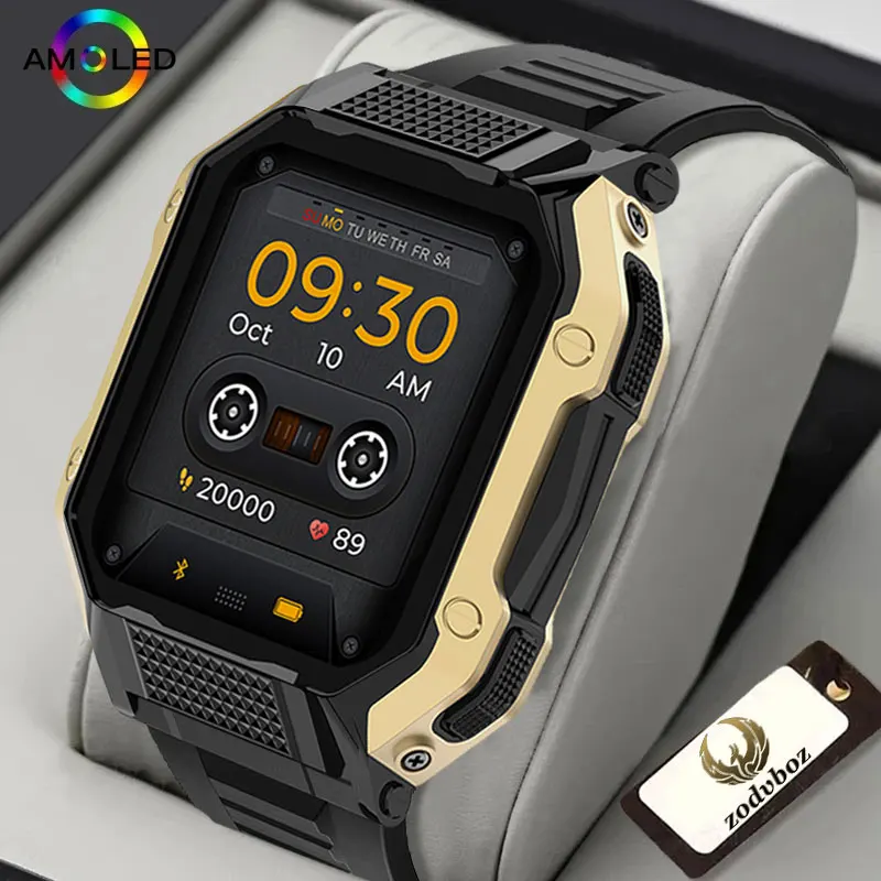 

Мужские Смарт-часы в стиле милитари, водонепроницаемые спортивные умные часы с голосовым и Bluetooth-вызовом для IOS, Android Phone 2023
