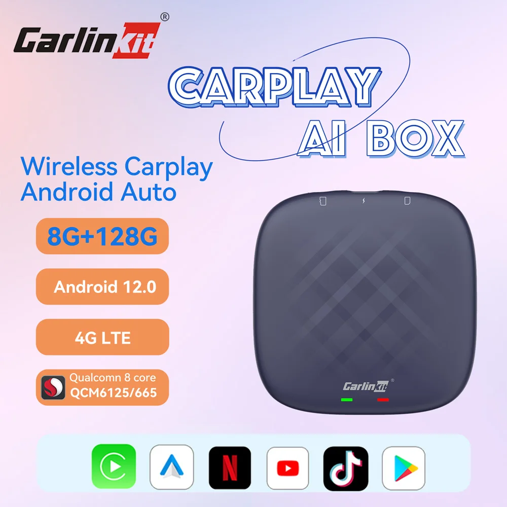 CarlinKit 4 Android TV Box беспроводной автомобильный адаптер Android для автомобиля CarPlay Ai Box QCM6125 8 + 128G Netflix для Германии Benz Mazda
