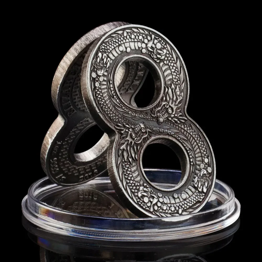 2018 Австралия Дракон Антикварная монета Challenge 8 форм Елизавета II Металлические