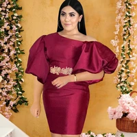 plus size sexy off shoulder bubble sleeve high waist slim fitting party s xxxl large womens dress party dress