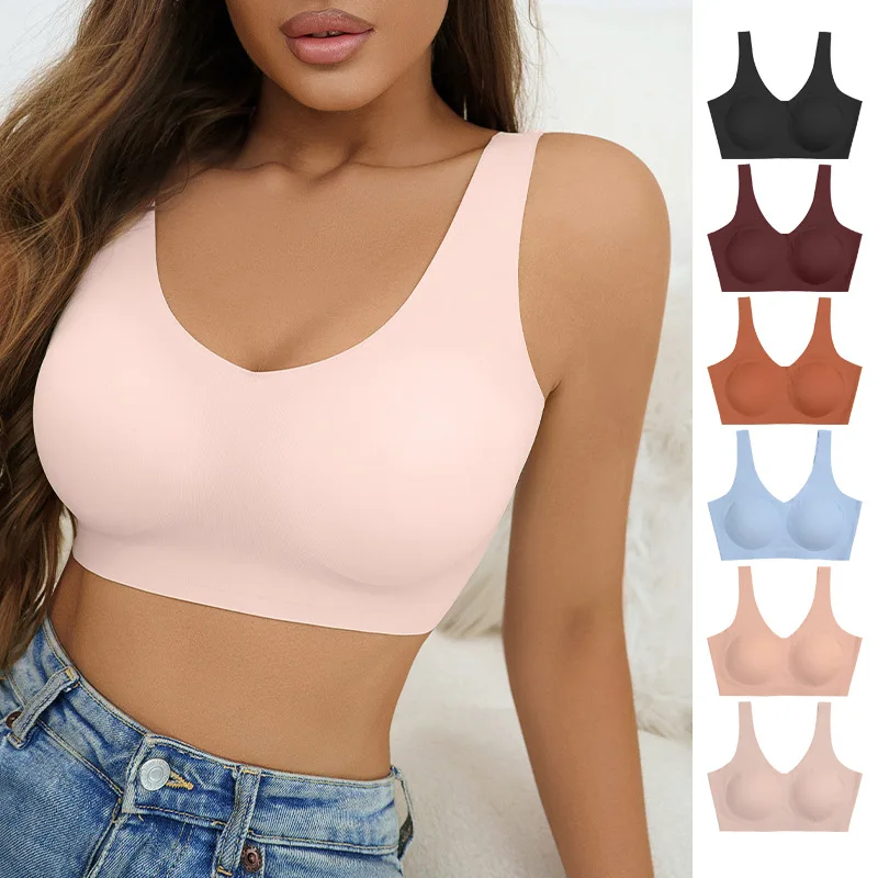 

Non-trace removable bra vest sports bra wears outside underwear beauty back no rims bra thin