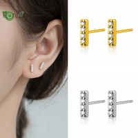925 sterling silver needle minimalist fashion gold earrings for women cz delicate stud earrings premium luxury jewelry gifts