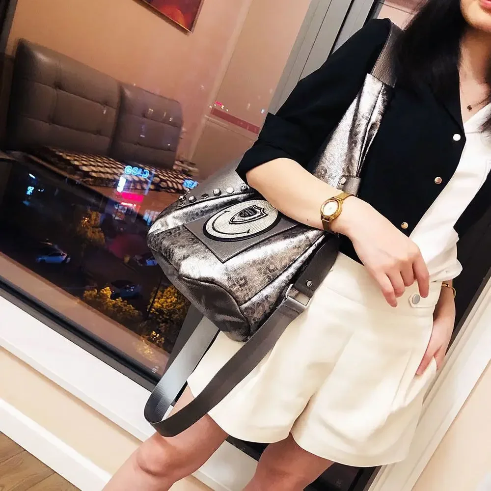 Большая вместительная сумка poplene femme новая женская через плечо с леопардовым