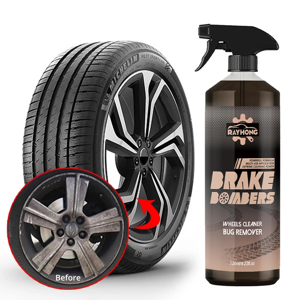

Car Wheel Cleaner Powerful Non-Acid Brake Cleaner Bug Remover Cleaning Tires Safe on Alloy Chrome Painted Wheels for Car Truck