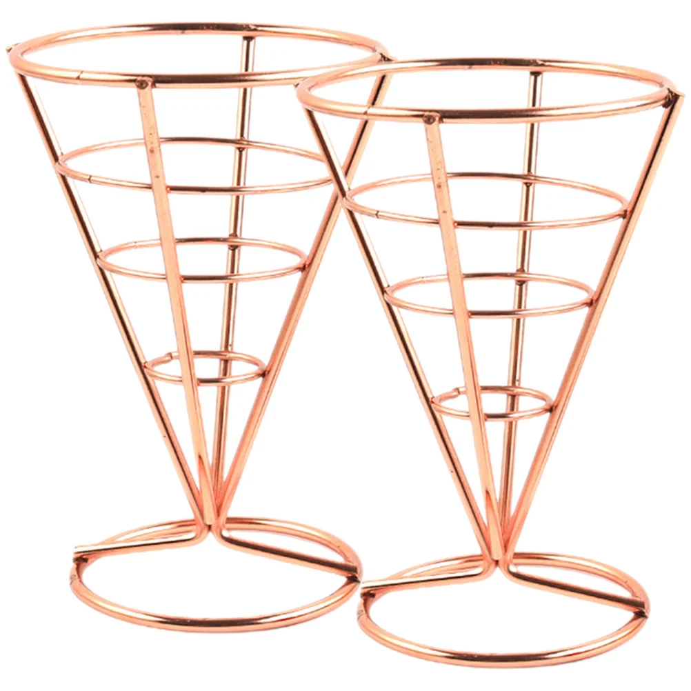 

2 Pcs Appetizer Display Stand French Fry Cup Holder Chips Basket Waffle Cone Ice Cream