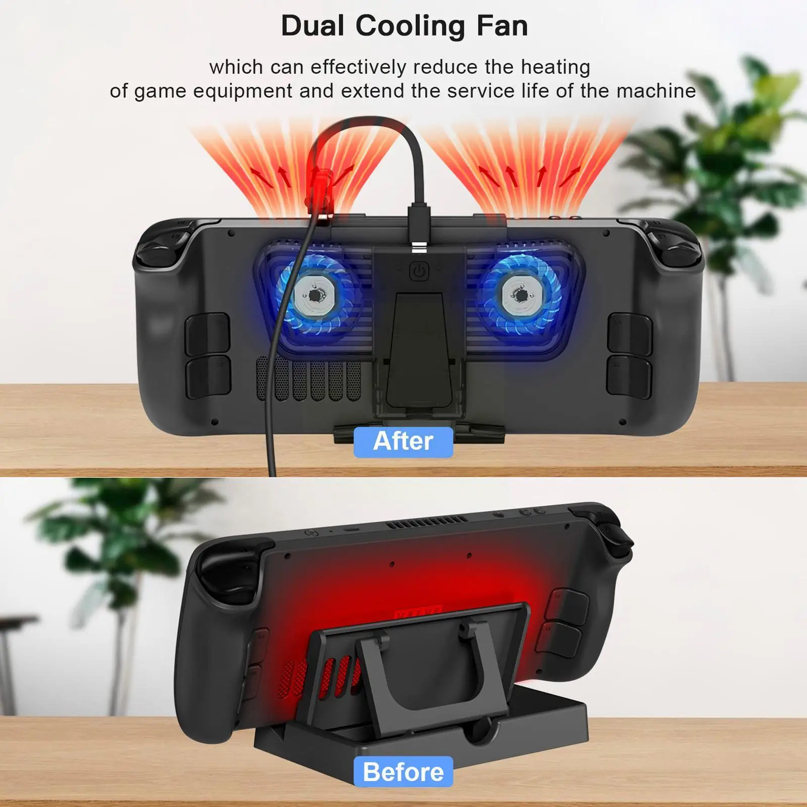 

NEW Cooling Fan For Steam Deck With Bracket Compatible With Switch/Oled Host With Dual C-port Adapter For Steamdeck Accesso N8T0
