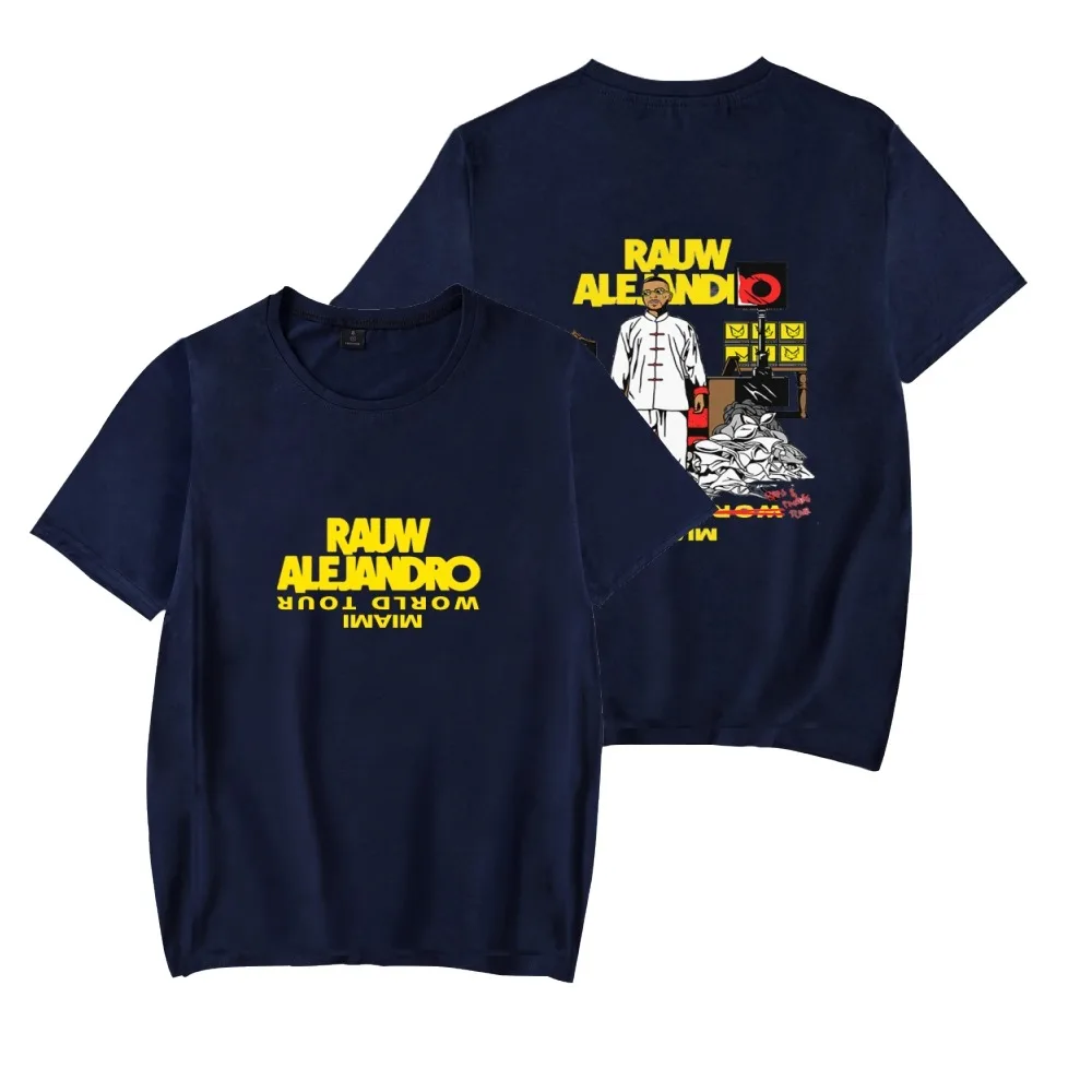 Футболка Rauw Alejandro 2022 Майами World Tour Merch с круглым вырезом и короткими рукавами для