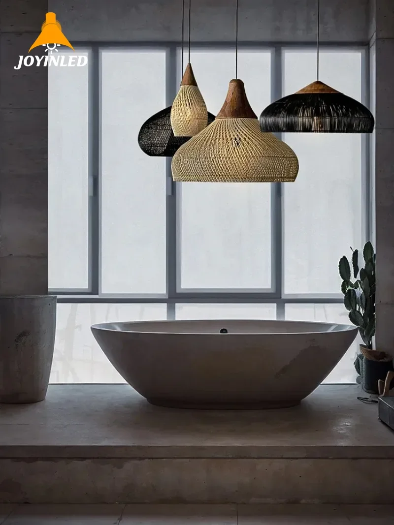 Деревянная японская Подвесная лампа в японском стиле черные подвесные