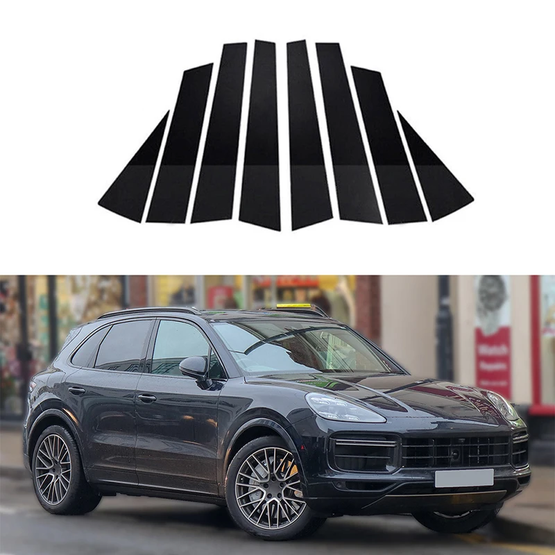 

8 шт. автомобильные столбы столба дверь окно отделка крышки наклейки внешние части для Porsche Cayenne 9YA/9YB шасси E3 2018-2023
