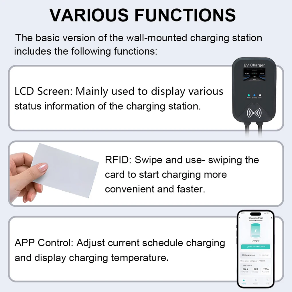 Зарядная станция для электромобилей 7 кВт 32 А зарядное устройство тип 2 зарядные