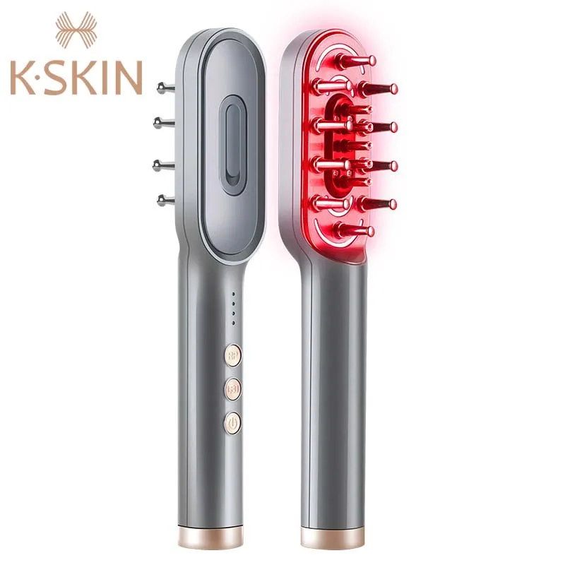 KSKIN Hair Led Brush Electric Laser Hair Growth Comb Anti Hair Loss Massage Therapy Infrared RF Red Light EMS Massager