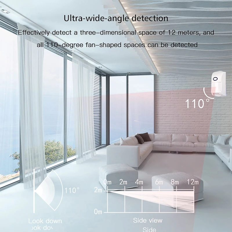 

Wireless Infrared Detector Universal Battery Long Standby Alarm Report Motion Detector Home Alarm System Smart Home