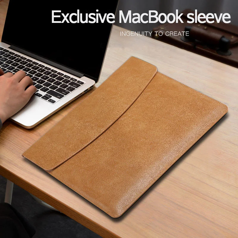 

Laptop Sleeve for Macbook Air 13 Case 11 13 15 Pro 13.3 15.4 Retina Unisex Sleeve Envelope Fundas PU Leather Laptop Sleeve Pouch