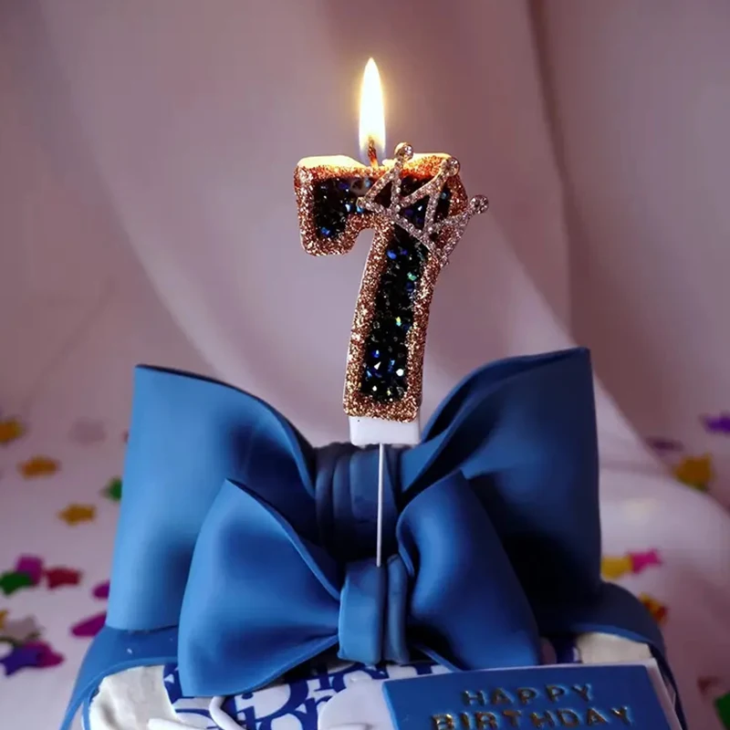 

Black Diamond Glitter Number Birthday Candles Cake Topper Birthday Wedding Digital Cakes Dessert Decor Birthday Decor Supplies