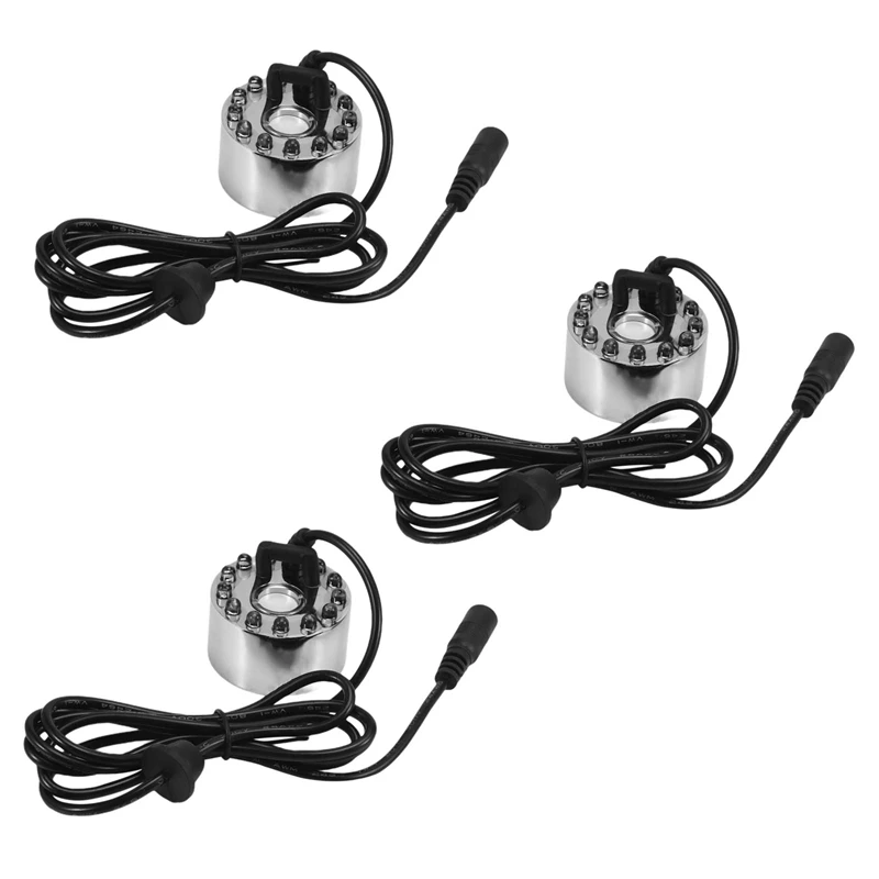 

3X Ultrasonic Mist Maker Fogger Water Fountain Pond 12 LED