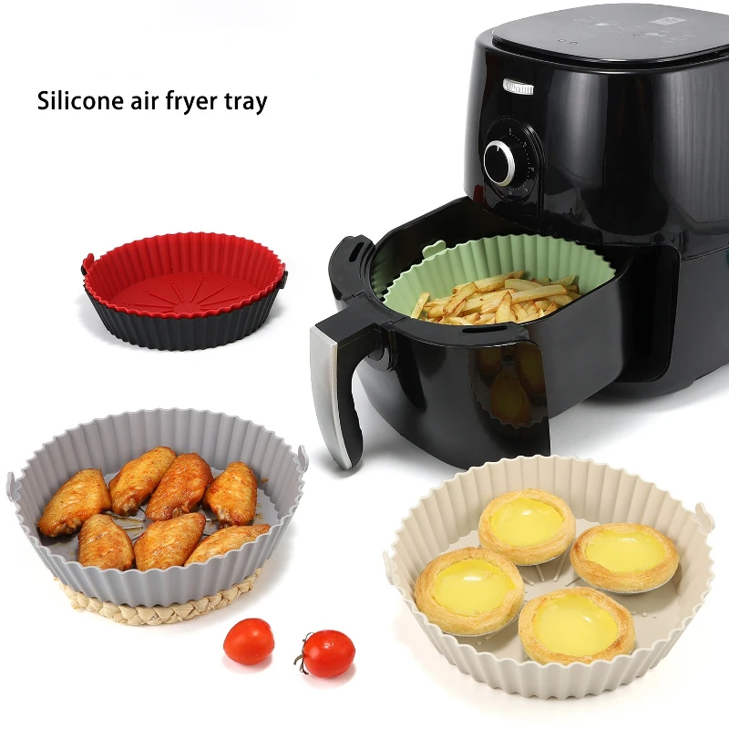 

Силиконовая корзина для фритюрницы, 1 шт., силиконовая форма для фритюрницы, поднос для выпечки в духовке, корзина для жарки пиццы, курицы, многоразовая подкладка для сковородок, аксессуары
