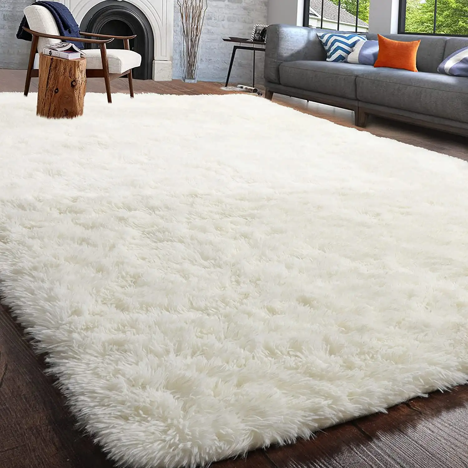 

4`X6.5` ft Modern Soft Fluffy Large Shaggy Rug for Bedroom Livingroom Dorm Kids Room Indoor Home Decorative, Non-Slip Plush Furr