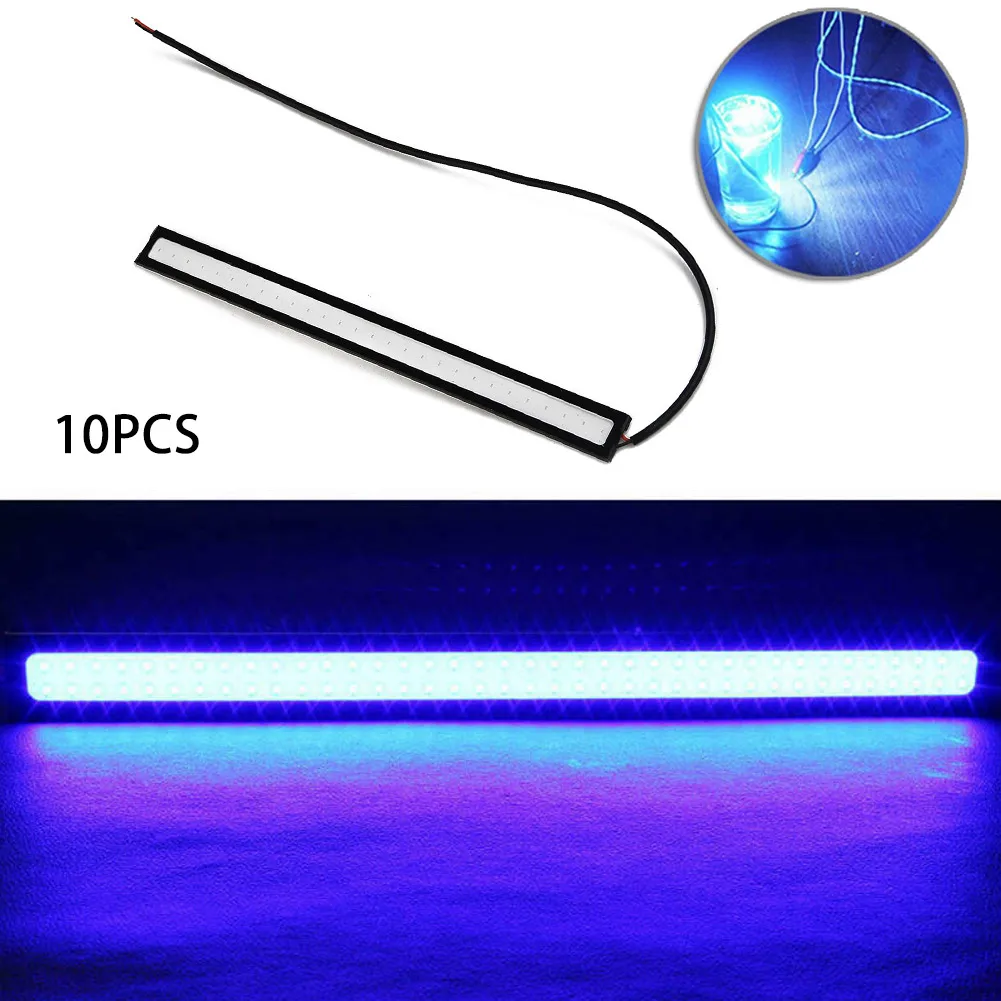 

Dustproof Daytime Running Lights Fog DRL Day Driving Shockproof Strip Waterproof 10pcs 12V 500LM Aluminum Blue