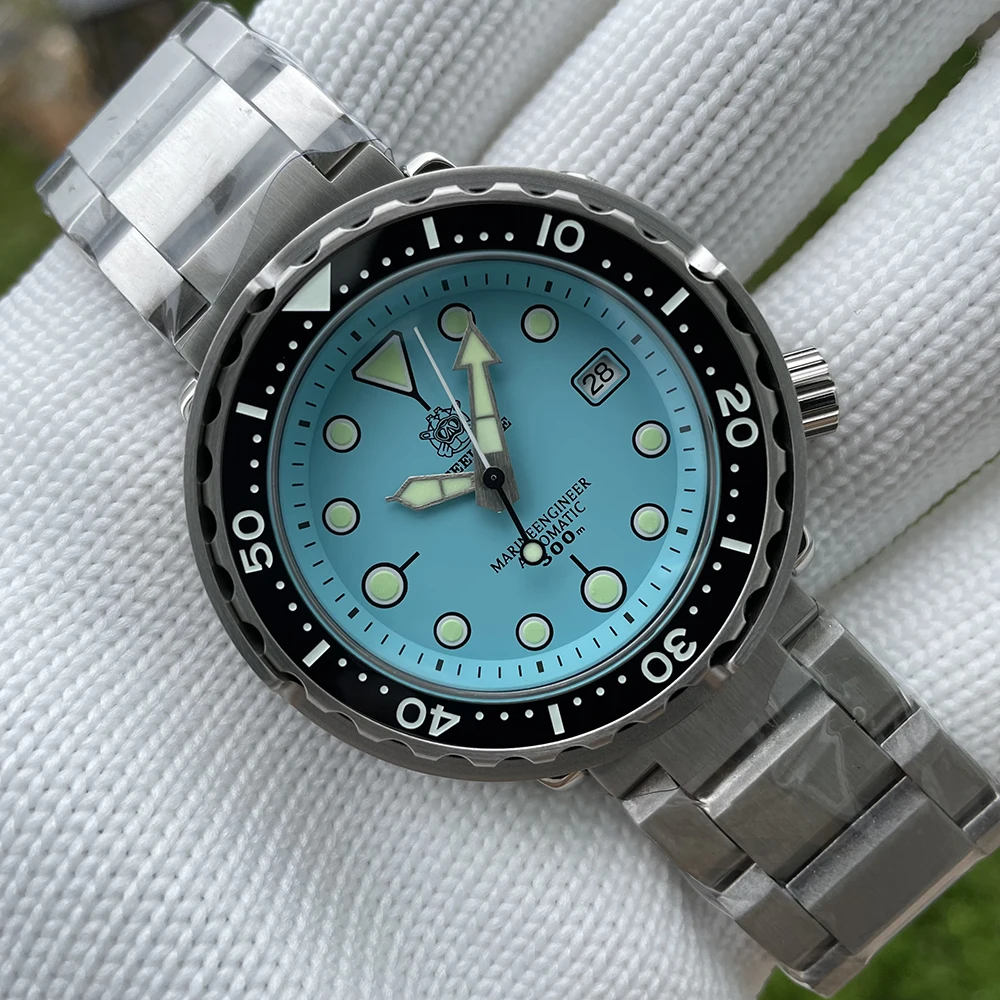 

Steeldive SD1975 47.5mm Turquoise Dial Ceramic bezel 30ATM 300m Waterproof Stainless Steel NH35 Tuna Mens Dive Watch